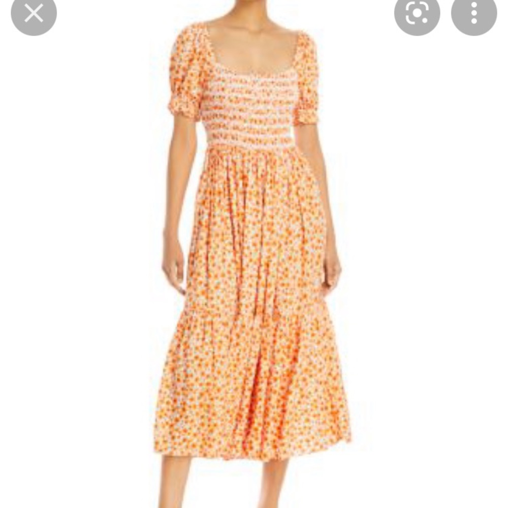 AQUA puffed sleeved maxi dress (S)